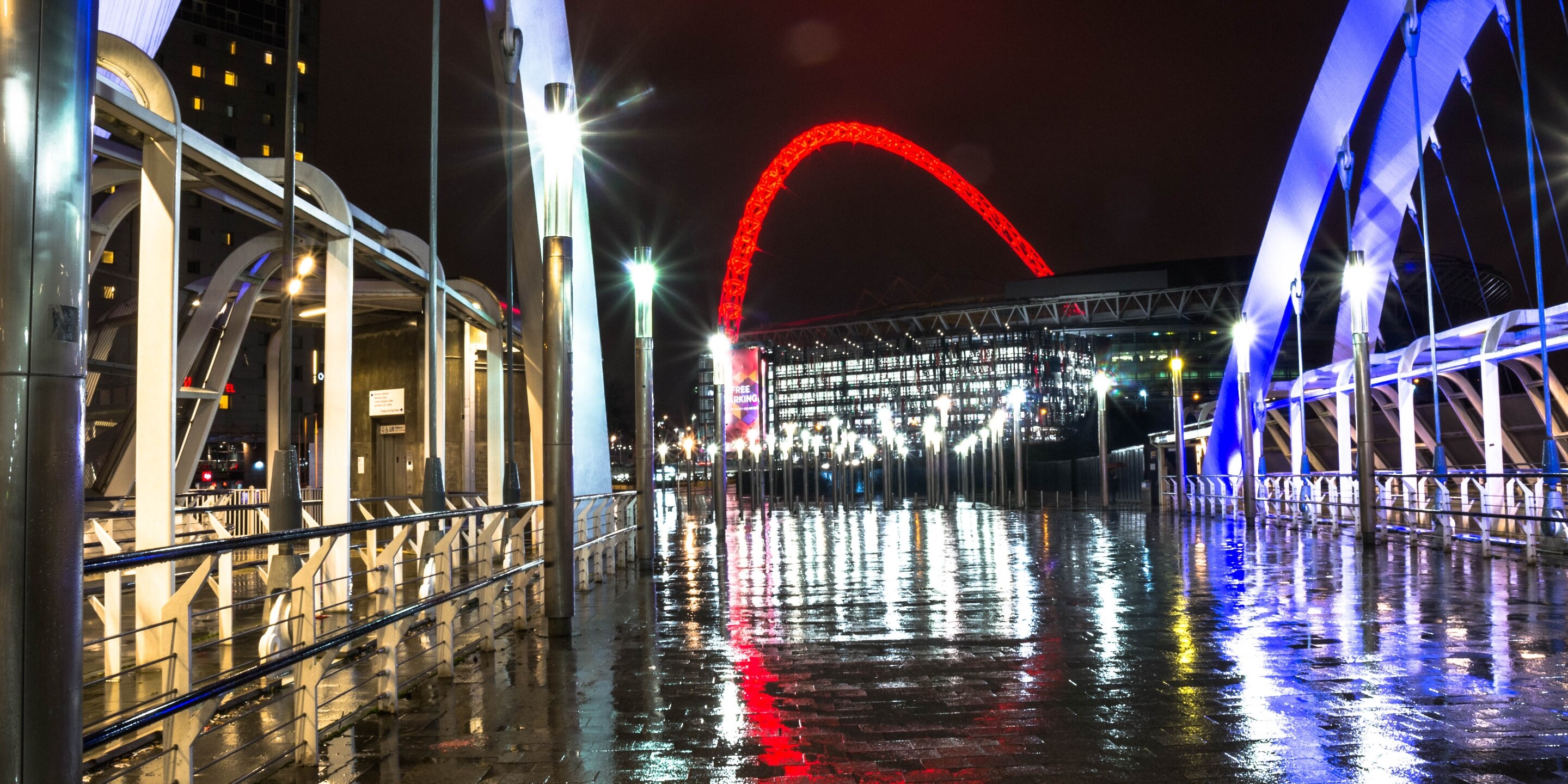 Brightly lit walkway