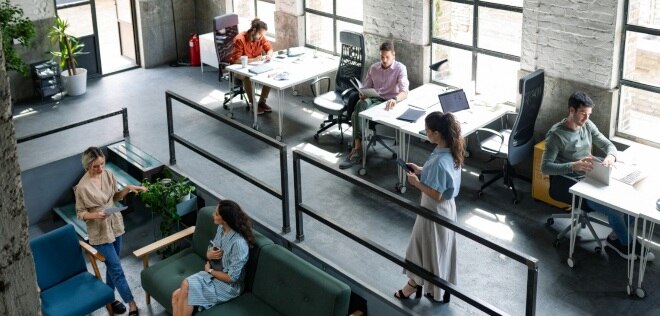 People in a work space