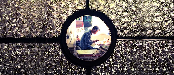 Man sitting at a desk working