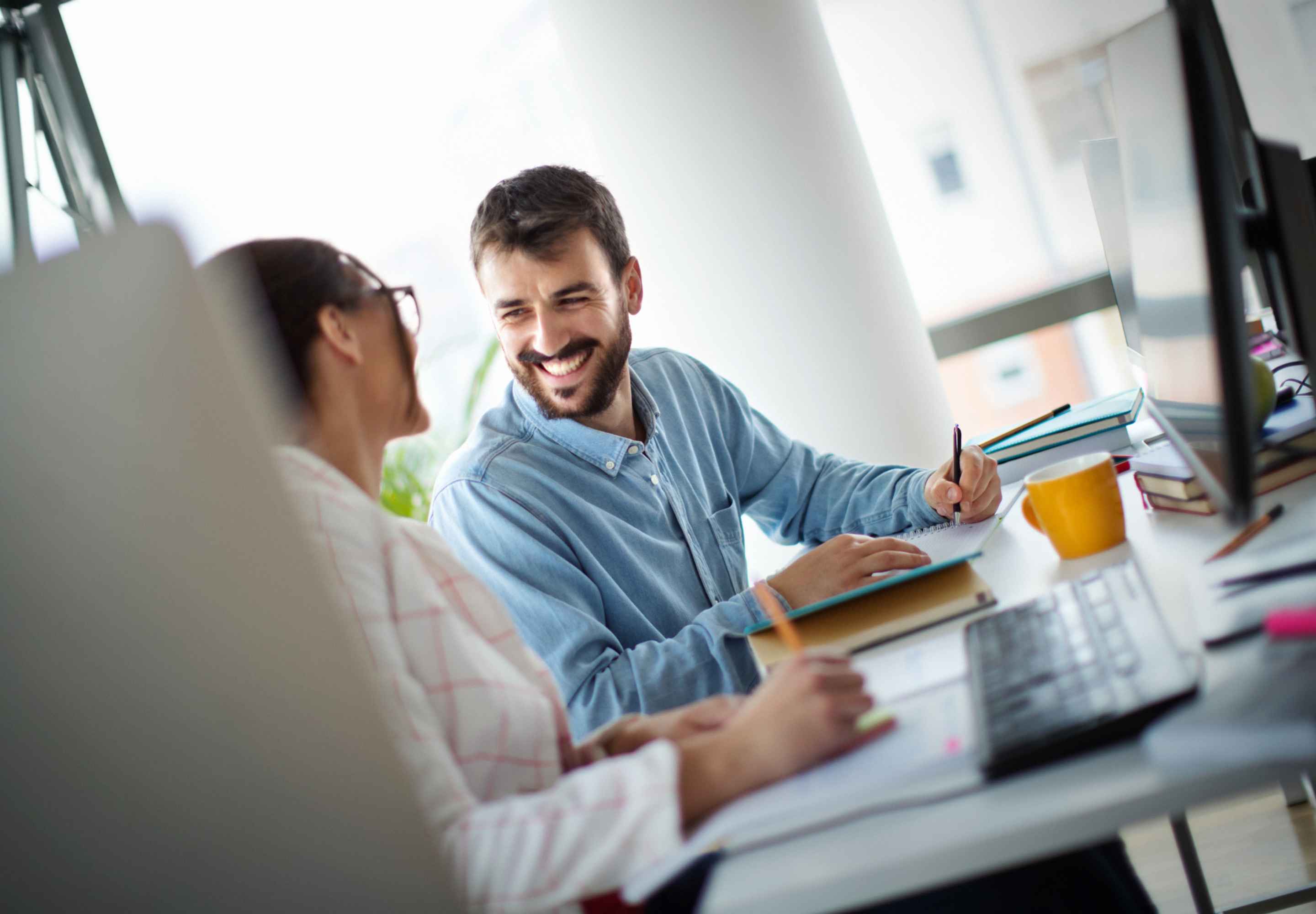 Business professionals having coffee