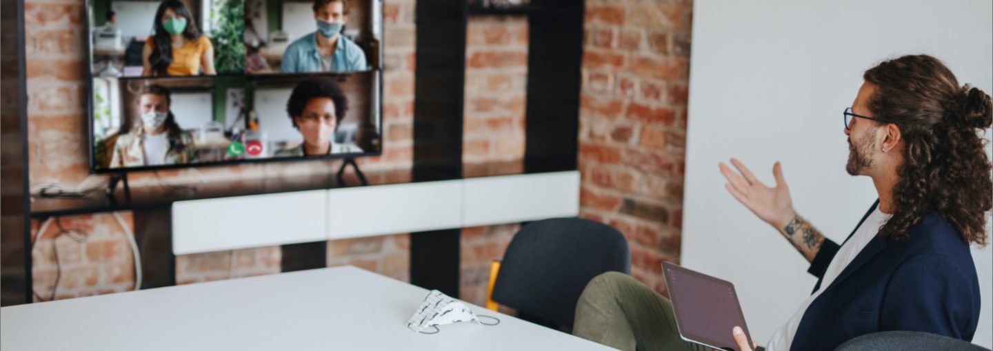 Man talking in a Microsoft Teams meeting