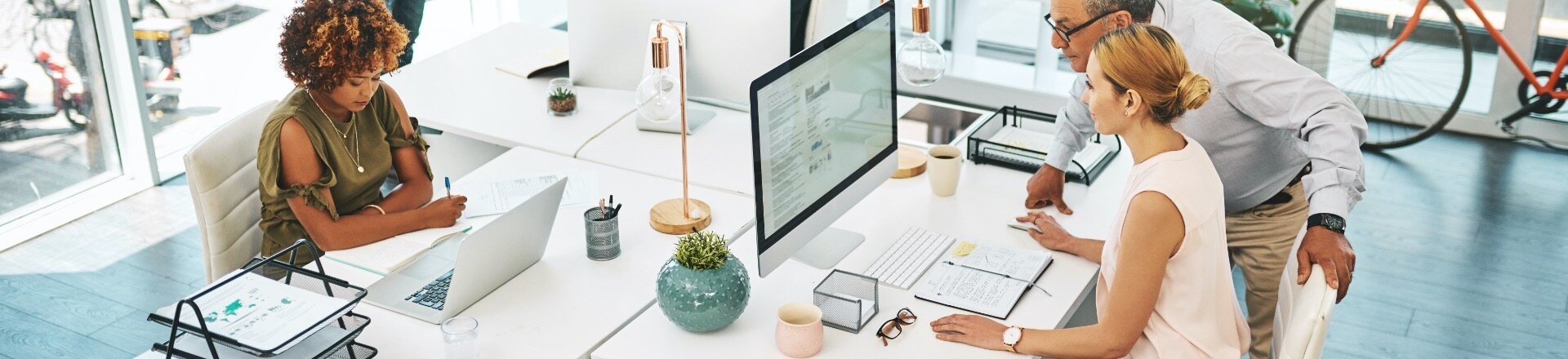 People collaborating in an office environment