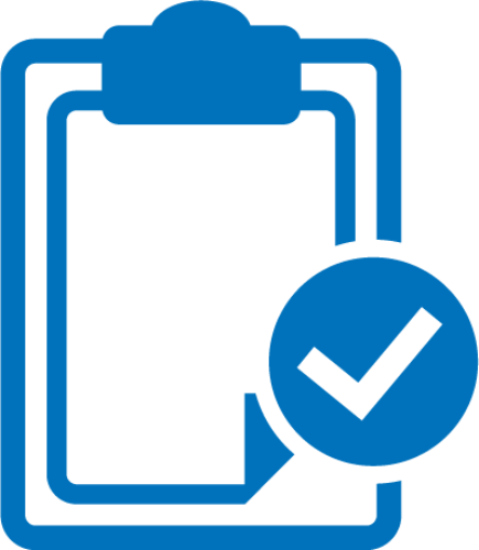 Icon of clipboard with a check mark