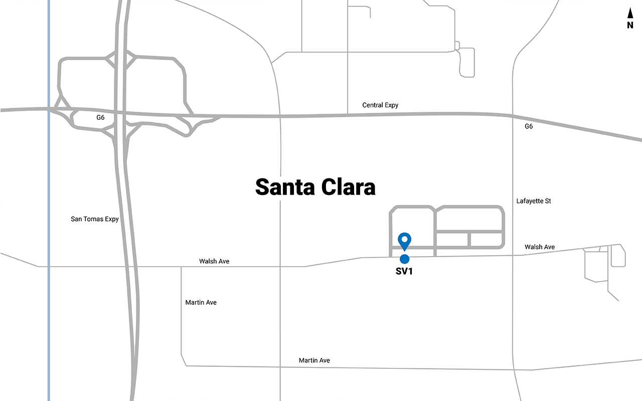 Map of Silicon Valley data center
