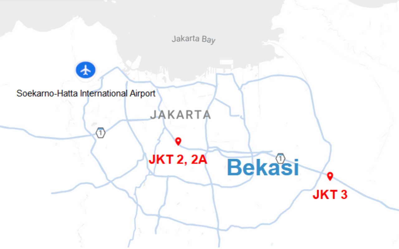 Map of Jakarta data centers