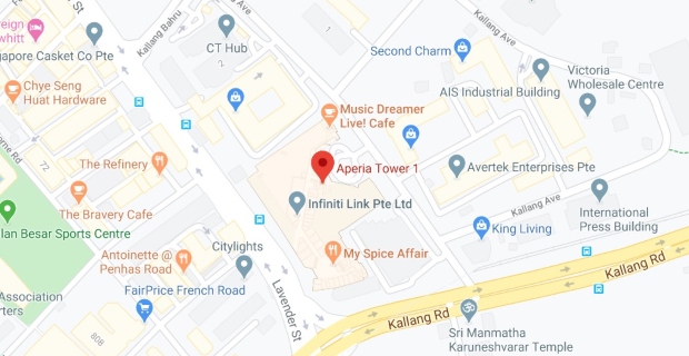 Map to 8 Kallang Avenue in Singapore