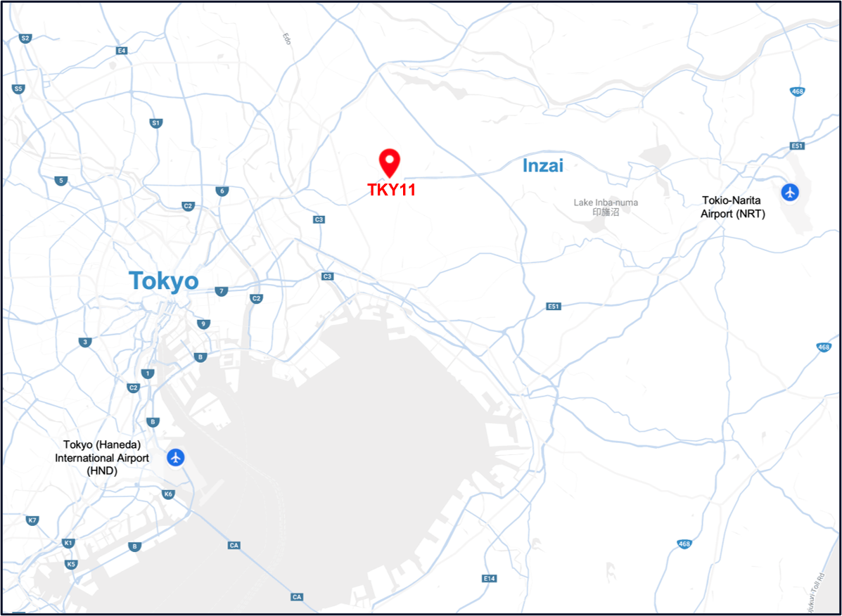 Map of Shiroi 1 Data Center