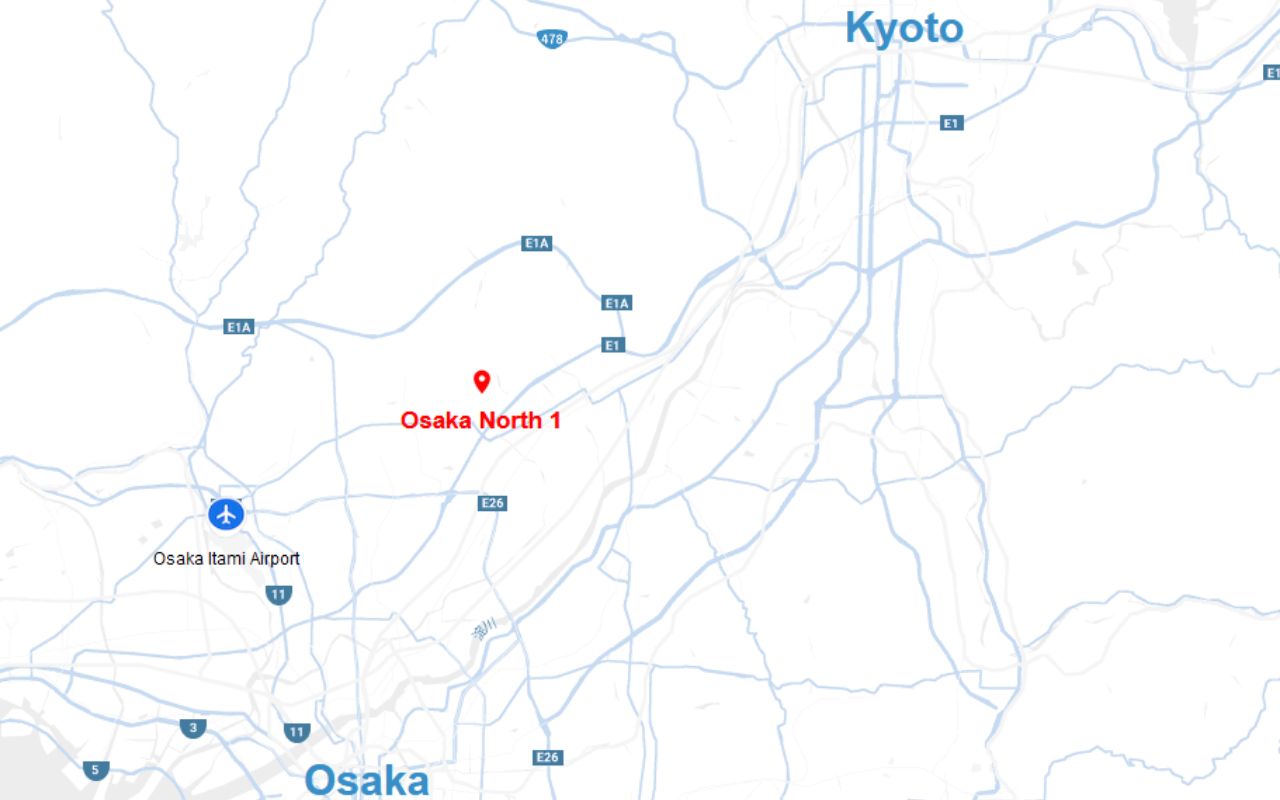 Map of Osaka North 1 Data Center